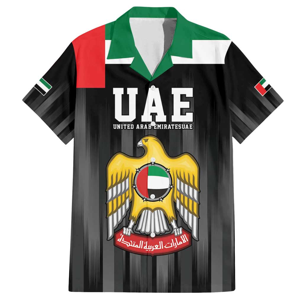 United Arab Emirates Family Matching Summer Maxi Dress and Hawaiian Shirt UAE Emblem Hawk of Quraish - Wonder Print Shop