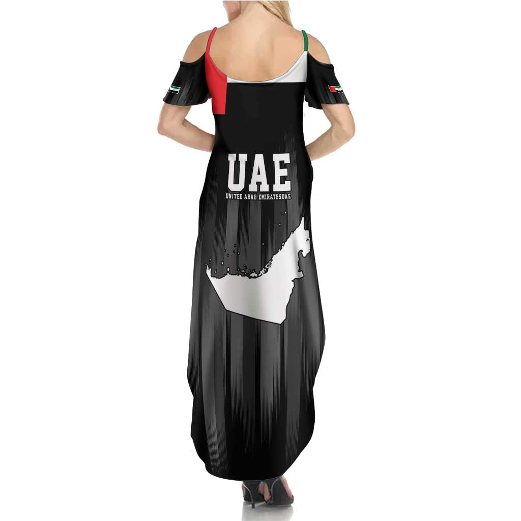 United Arab Emirates Family Matching Summer Maxi Dress and Hawaiian Shirt UAE Emblem Hawk of Quraish - Wonder Print Shop
