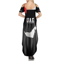 United Arab Emirates Family Matching Summer Maxi Dress and Hawaiian Shirt UAE Emblem Hawk of Quraish - Wonder Print Shop