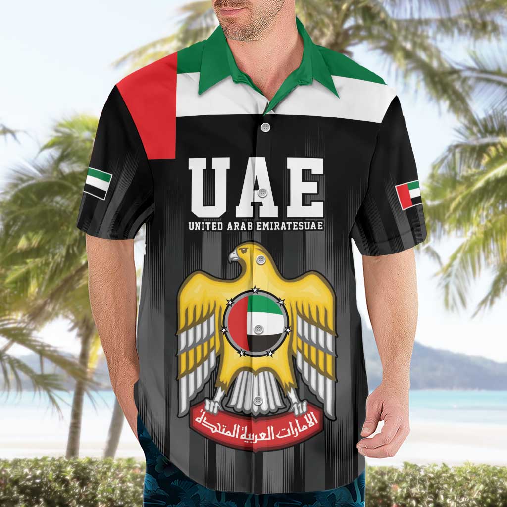 United Arab Emirates Hawaiian Shirt UAE Emblem Hawk of Quraish - Wonder Print Shop