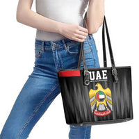 United Arab Emirates Leather Tote Bag UAE Emblem Hawk of Quraish - Wonder Print Shop