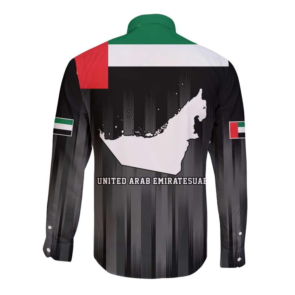 United Arab Emirates Long Sleeve Button Shirt UAE Emblem Hawk of Quraish - Wonder Print Shop