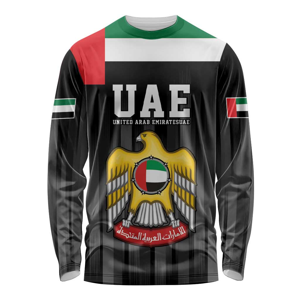 United Arab Emirates Long Sleeve Shirt UAE Emblem Hawk of Quraish - Wonder Print Shop