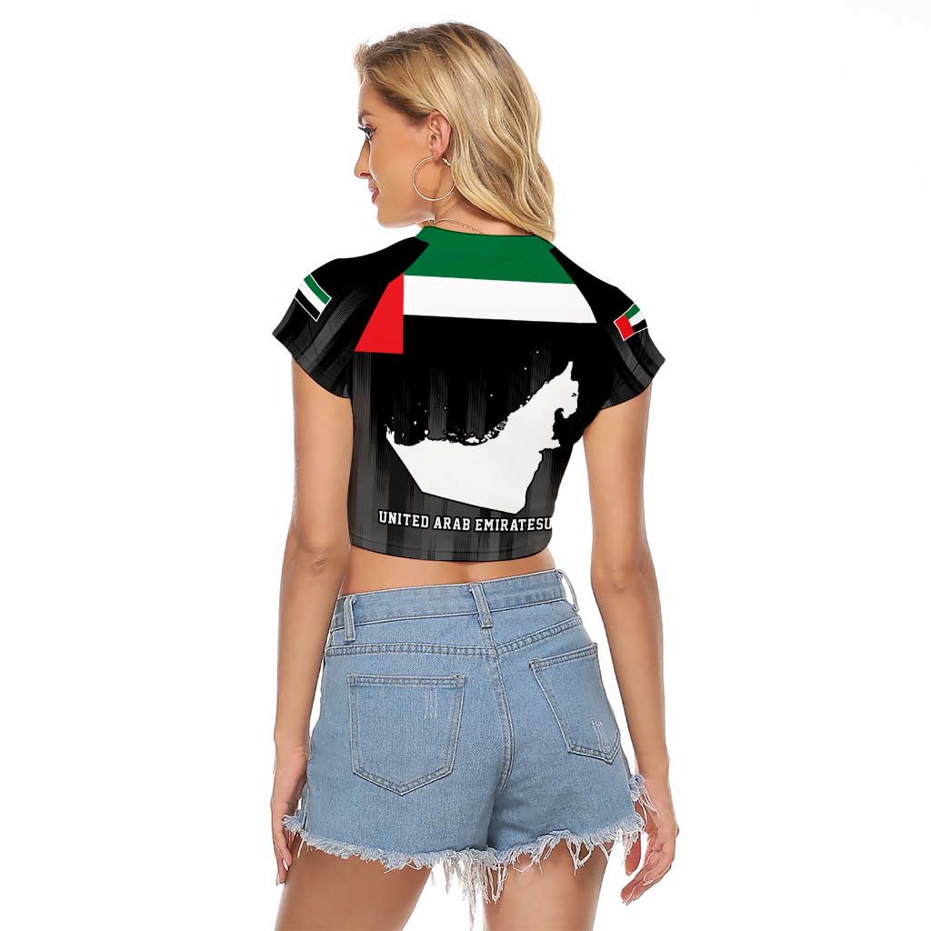 United Arab Emirates Raglan Cropped T Shirt UAE Emblem Hawk of Quraish - Wonder Print Shop