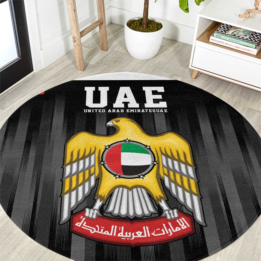 United Arab Emirates Round Carpet UAE Emblem Hawk of Quraish LT9