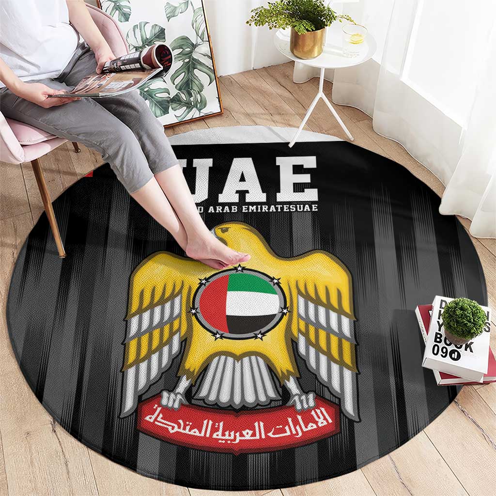 United Arab Emirates Round Carpet UAE Emblem Hawk of Quraish LT9