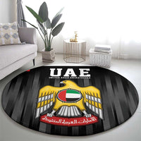 United Arab Emirates Round Carpet UAE Emblem Hawk of Quraish LT9