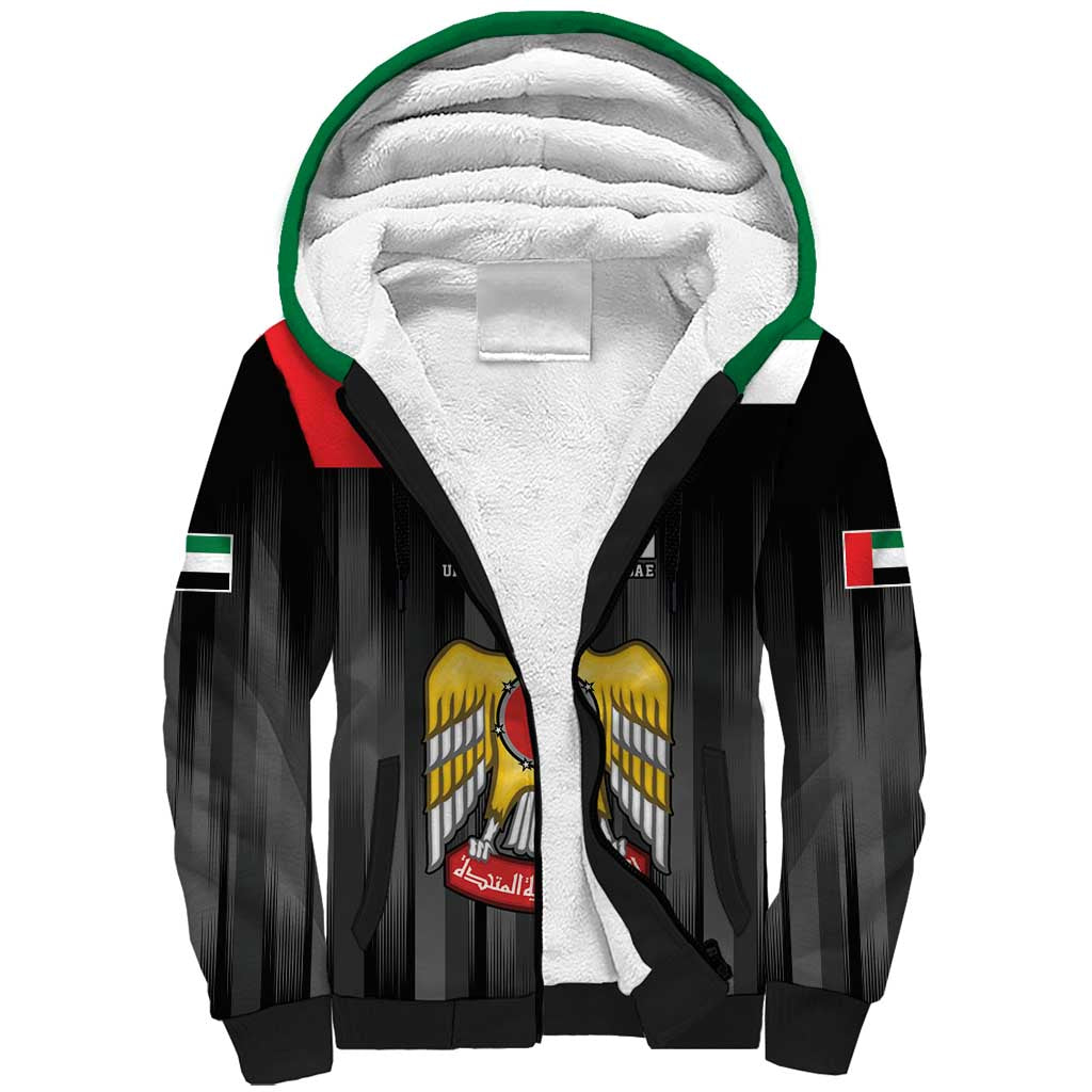 United Arab Emirates Sherpa Hoodie UAE Emblem Hawk of Quraish - Wonder Print Shop