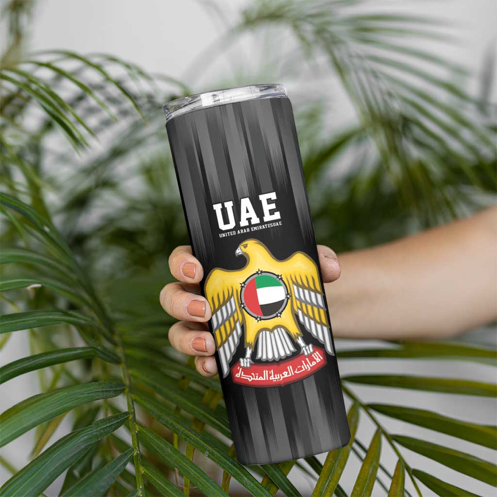 United Arab Emirates Skinny Tumbler UAE Emblem Hawk of Quraish - Wonder Print Shop