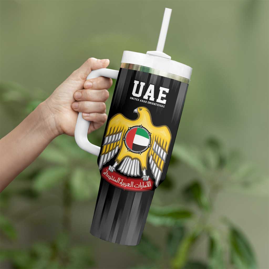 United Arab Emirates Tumbler With Handle UAE Emblem Hawk of Quraish - Wonder Print Shop