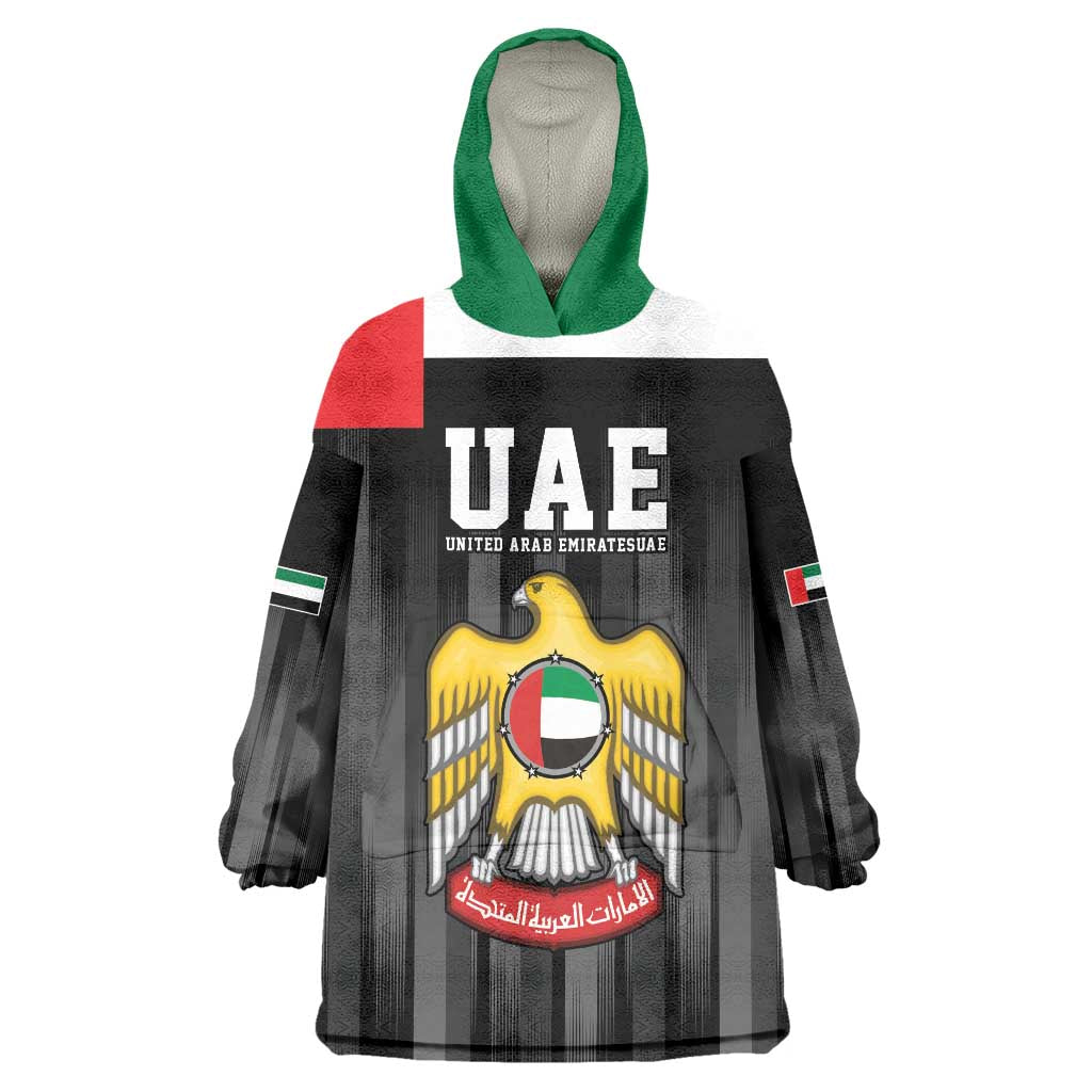 United Arab Emirates Wearable Blanket Hoodie UAE Emblem Hawk of Quraish - Wonder Print Shop