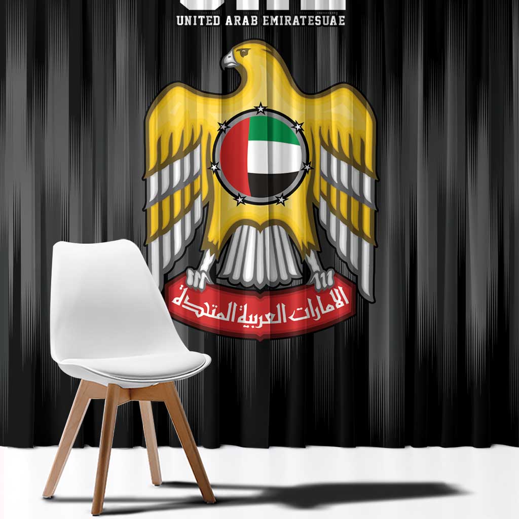 United Arab Emirates Window Curtain UAE Emblem Hawk of Quraish - Wonder Print Shop