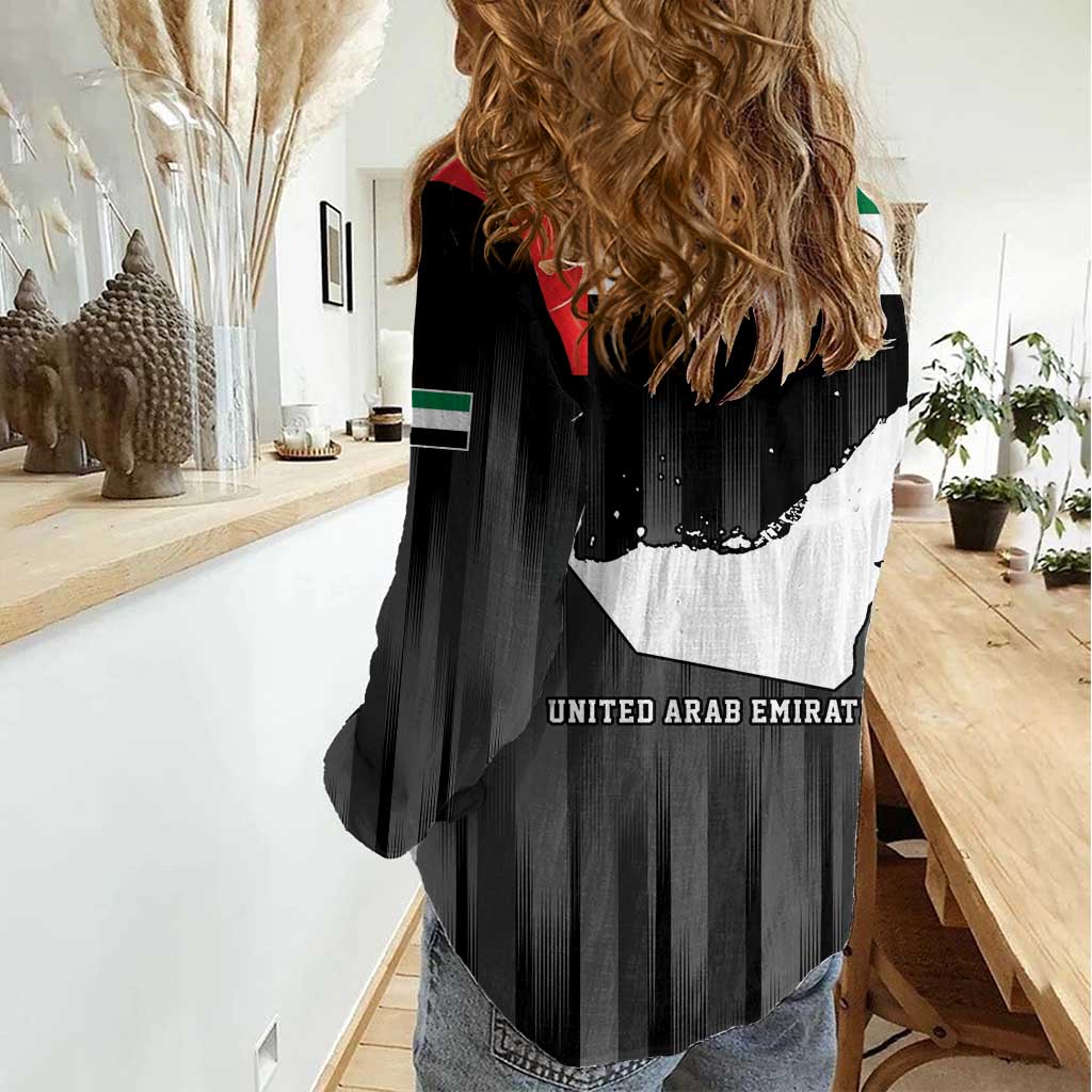 United Arab Emirates Women Casual Shirt UAE Emblem Hawk of Quraish - Wonder Print Shop