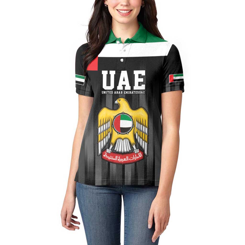 United Arab Emirates Women Polo Shirt UAE Emblem Hawk of Quraish - Wonder Print Shop