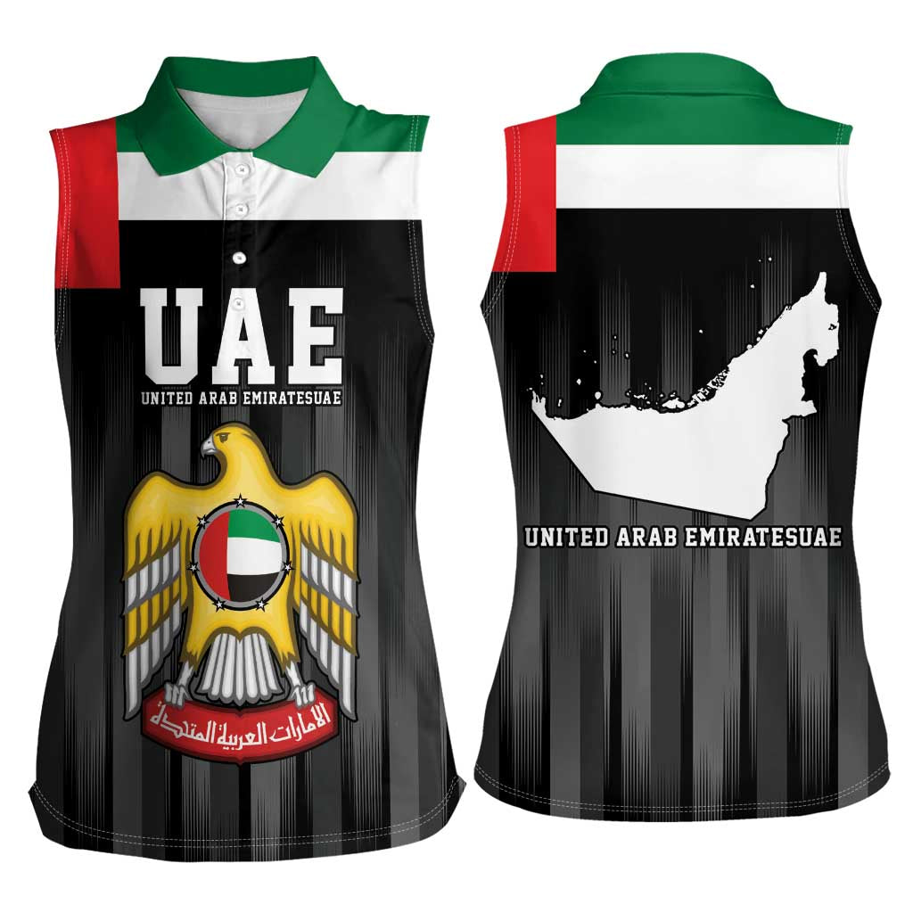 United Arab Emirates Women Sleeveless Polo Shirt UAE Emblem Hawk of Quraish - Wonder Print Shop