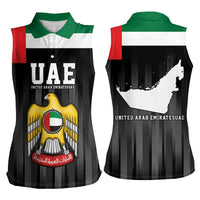 United Arab Emirates Women Sleeveless Polo Shirt UAE Emblem Hawk of Quraish - Wonder Print Shop