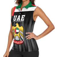United Arab Emirates Women Sleeveless Polo Shirt UAE Emblem Hawk of Quraish - Wonder Print Shop