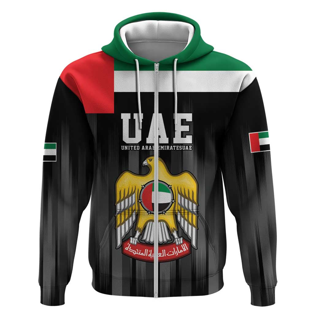 United Arab Emirates Zip Hoodie UAE Emblem Hawk of Quraish - Wonder Print Shop
