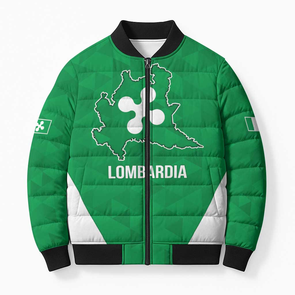 Personalized Italy Lombardy Bomber Puffer Jacket Inspiration Flags Style - Wonder Print Shop