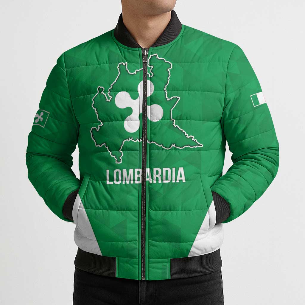 Personalized Italy Lombardy Bomber Puffer Jacket Inspiration Flags Style - Wonder Print Shop