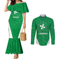 Personalized Italy Lombardy Couples Matching Mermaid Dress and Long Sleeve Button Shirt Inspiration Flags Style