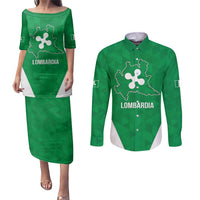 Personalized Italy Lombardy Couples Matching Puletasi and Long Sleeve Button Shirt Inspiration Flags Style
