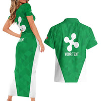 Personalized Italy Lombardy Couples Matching Short Sleeve Bodycon Dress and Hawaiian Shirt Inspiration Flags Style
