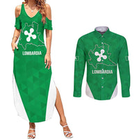 Personalized Italy Lombardy Couples Matching Summer Maxi Dress and Long Sleeve Button Shirt Inspiration Flags Style