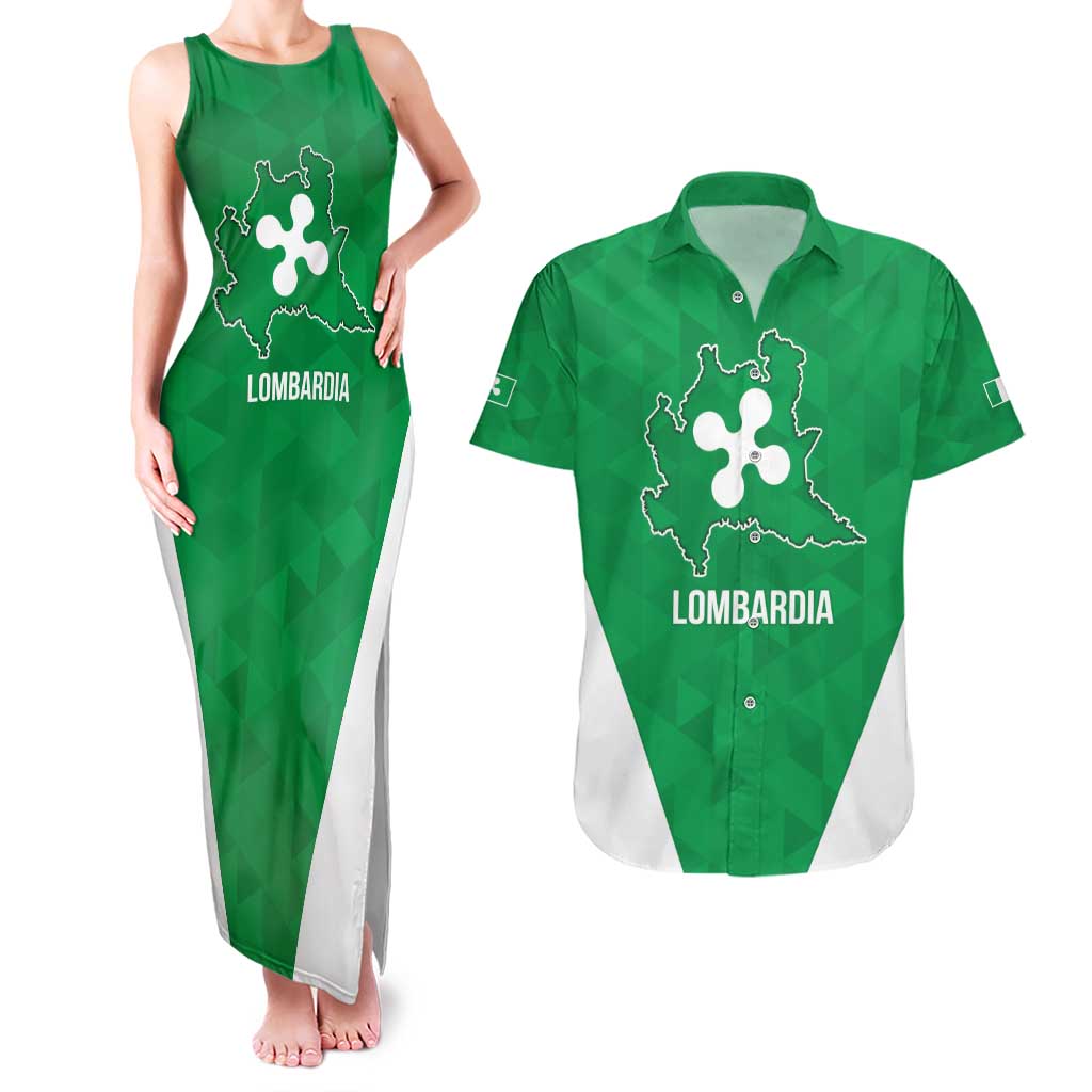 Personalized Italy Lombardy Couples Matching Tank Maxi Dress and Hawaiian Shirt Inspiration Flags Style