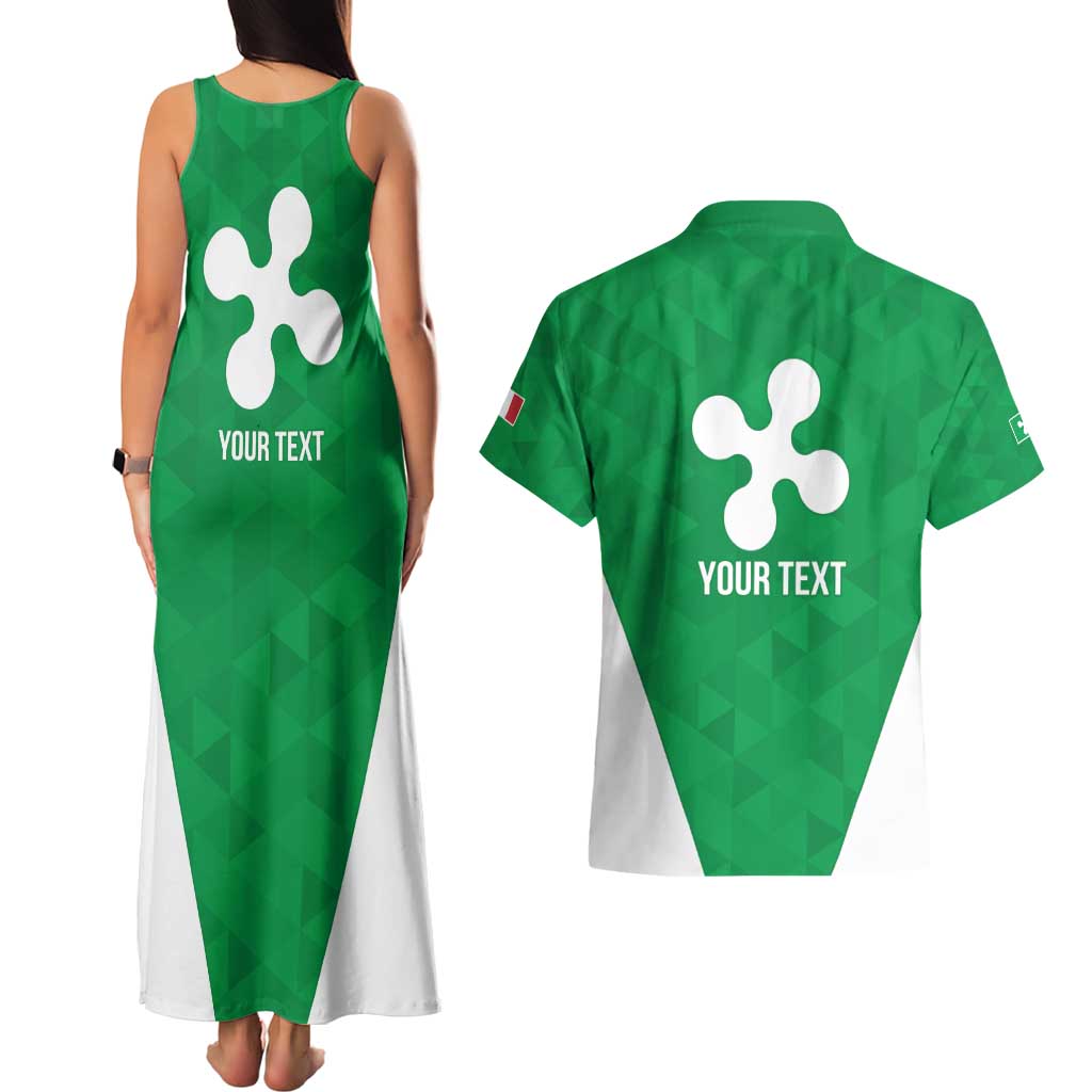 Personalized Italy Lombardy Couples Matching Tank Maxi Dress and Hawaiian Shirt Inspiration Flags Style