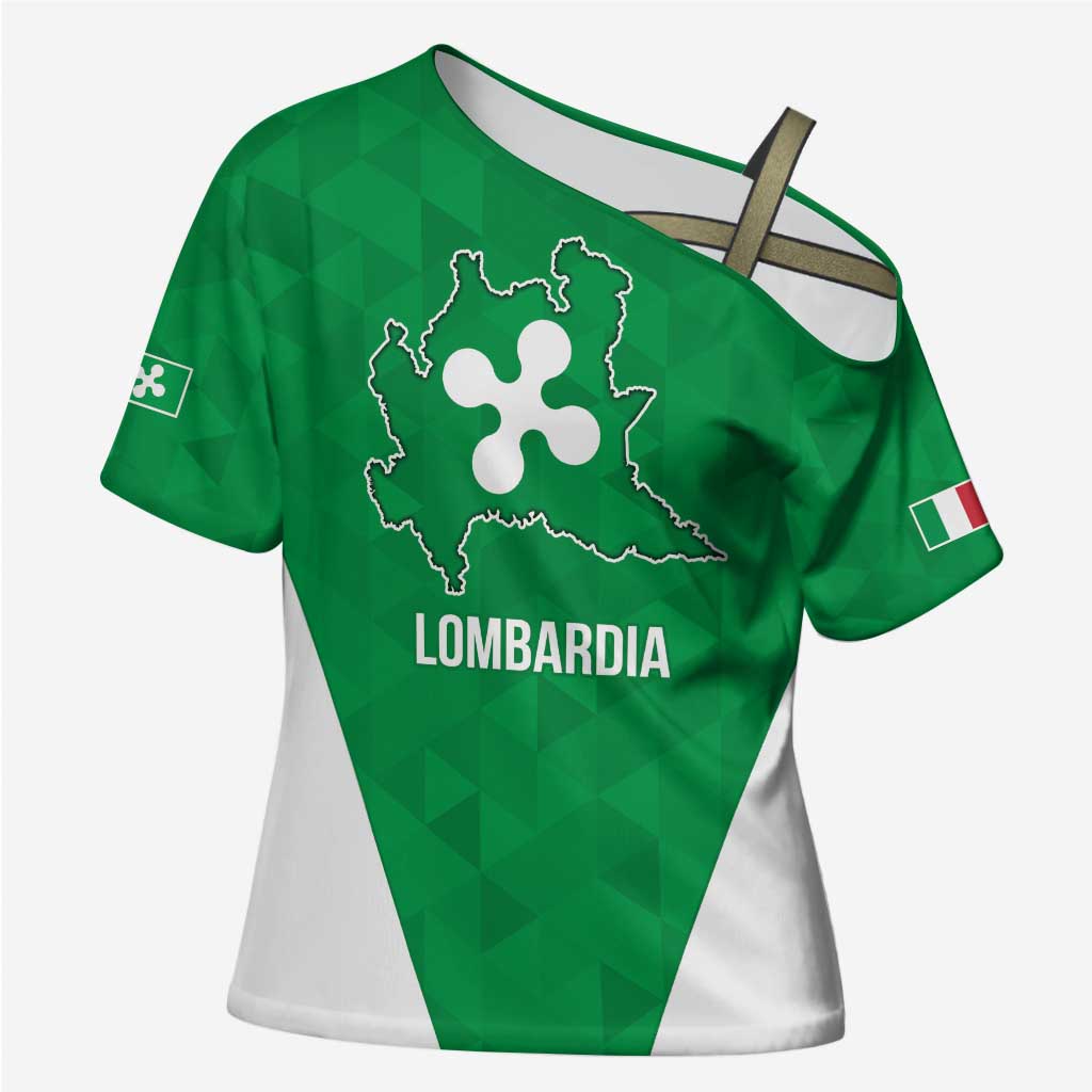 Personalized Italy Lombardy Cross Shoulder Shirt Inspiration Flags Style - Wonder Print Shop