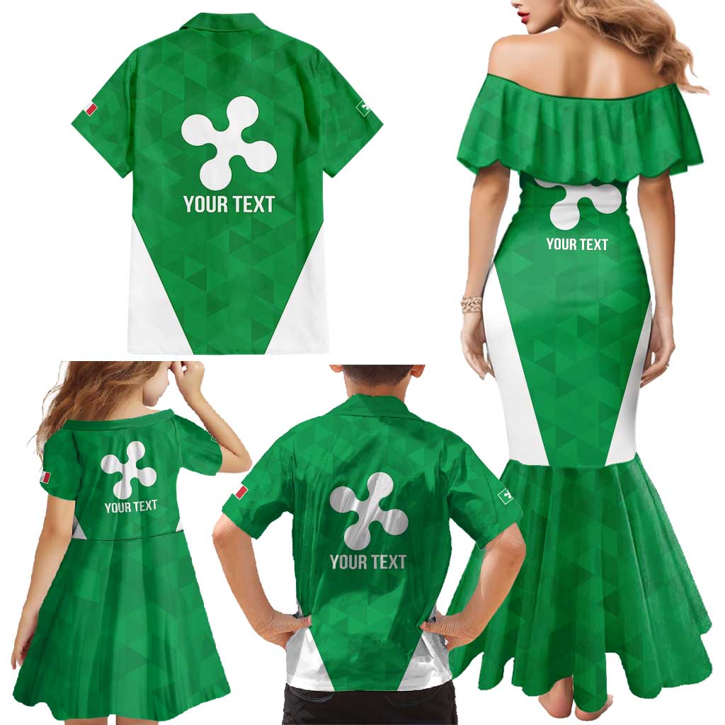 Personalized Italy Lombardy Family Matching Mermaid Dress and Hawaiian Shirt Inspiration Flags Style