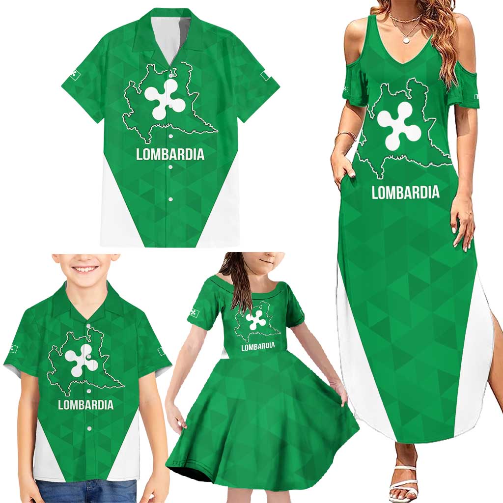 Personalized Italy Lombardy Family Matching Summer Maxi Dress and Hawaiian Shirt Inspiration Flags Style