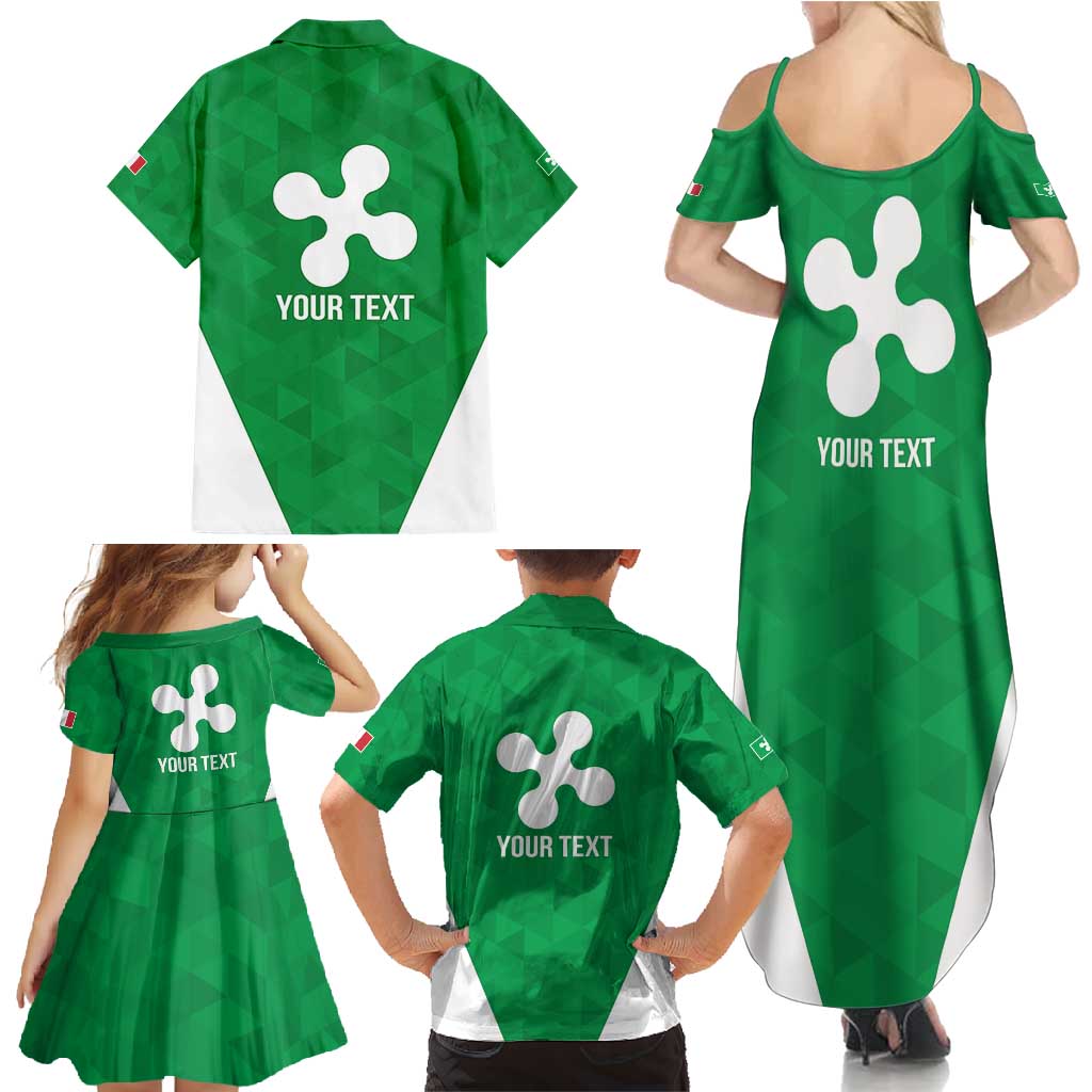 Personalized Italy Lombardy Family Matching Summer Maxi Dress and Hawaiian Shirt Inspiration Flags Style