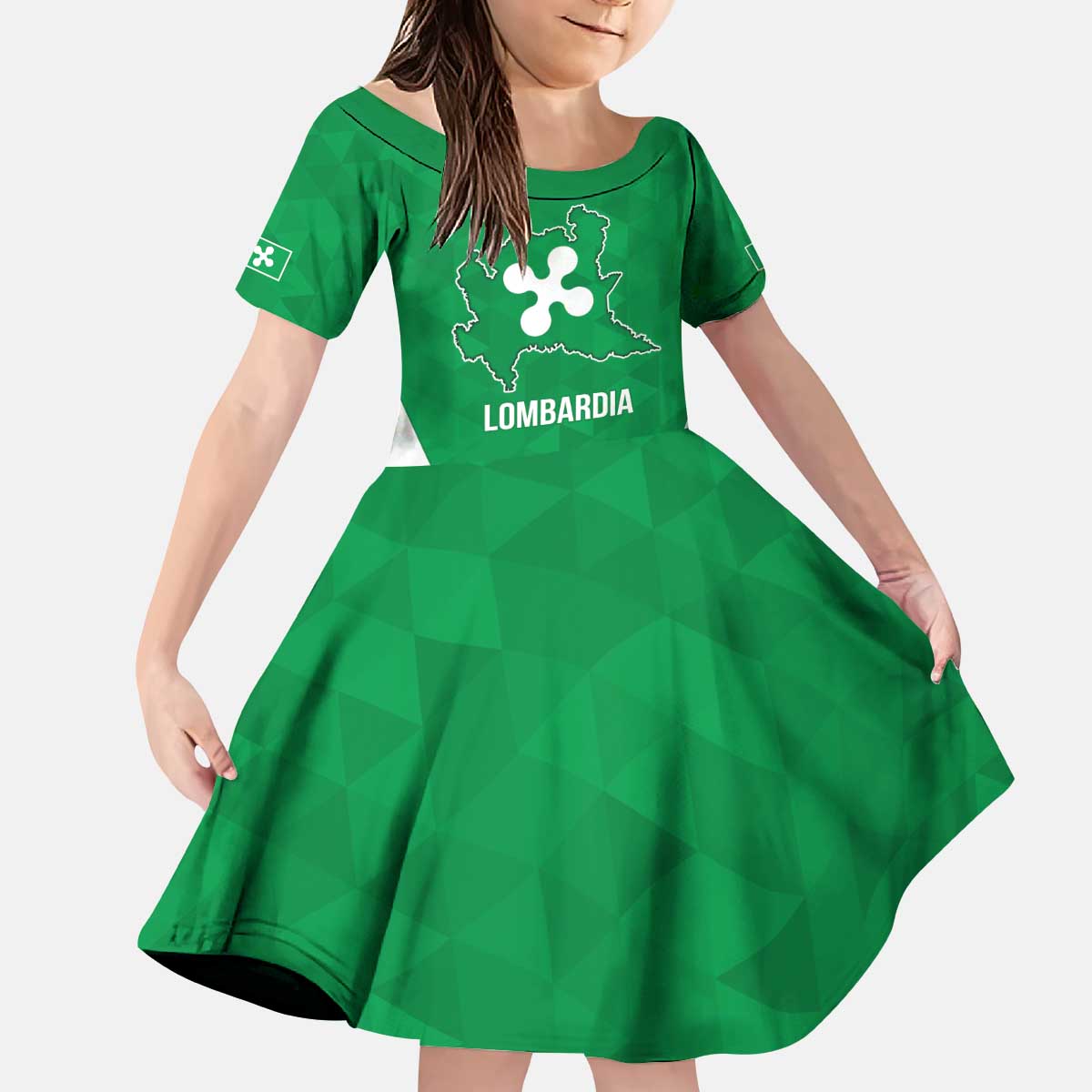 Personalized Italy Lombardy Kid Short Sleeve Dress Inspiration Flags Style