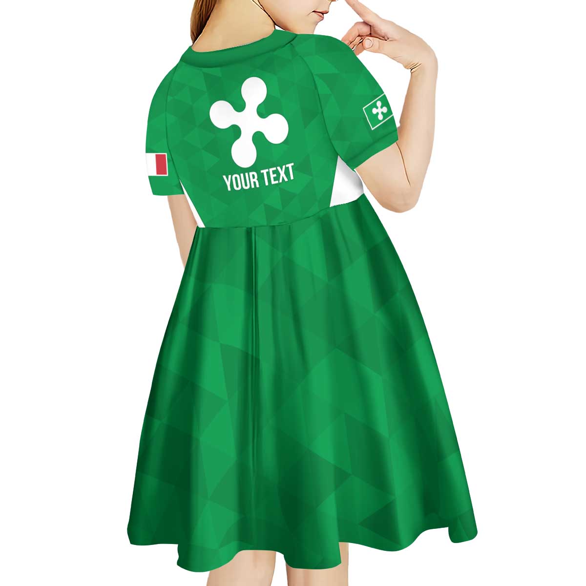 Personalized Italy Lombardy Kid Short Sleeve Dress Inspiration Flags Style