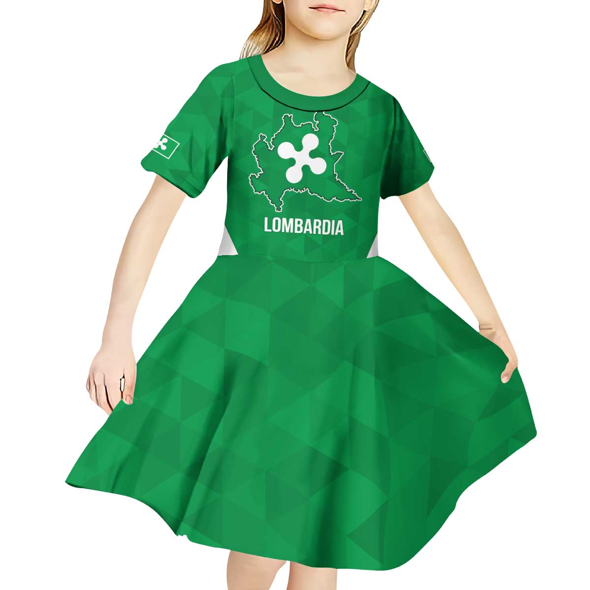 Personalized Italy Lombardy Kid Short Sleeve Dress Inspiration Flags Style