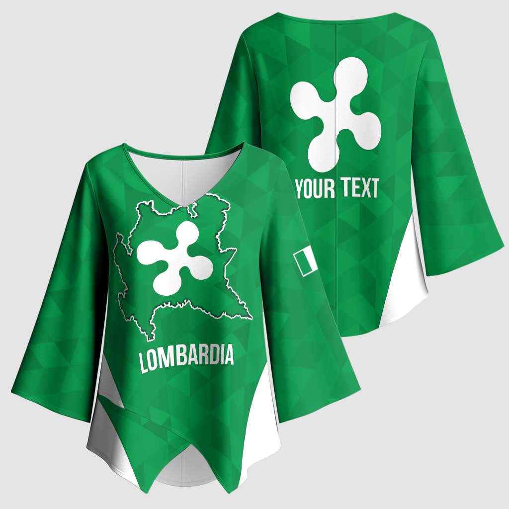Personalized Italy Lombardy Kimono Sleeve Blouse Inspiration Flags Style - Wonder Print Shop