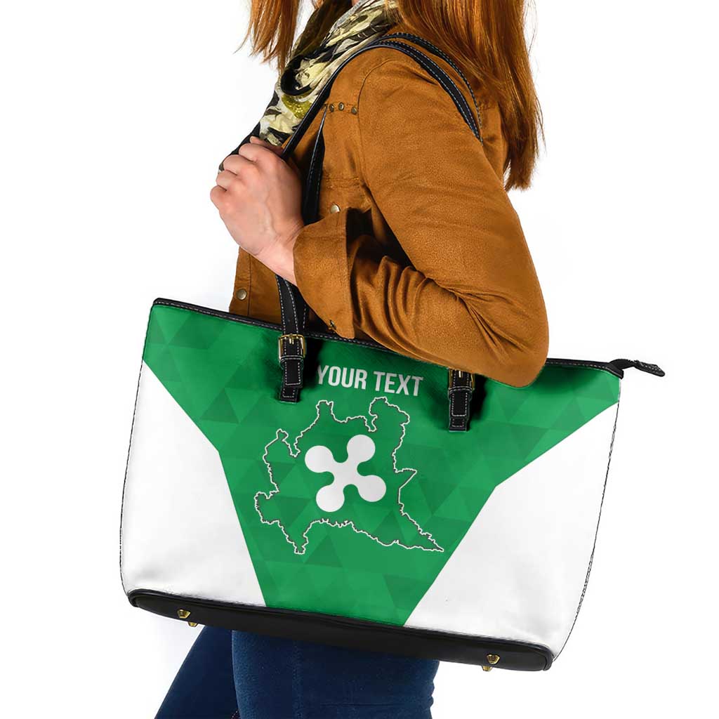 Personalized Italy Lombardy Leather Tote Bag Inspiration Flags Style