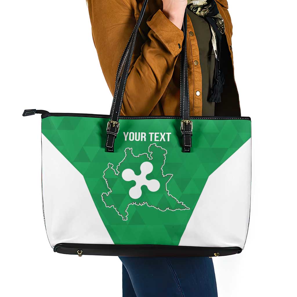 Personalized Italy Lombardy Leather Tote Bag Inspiration Flags Style