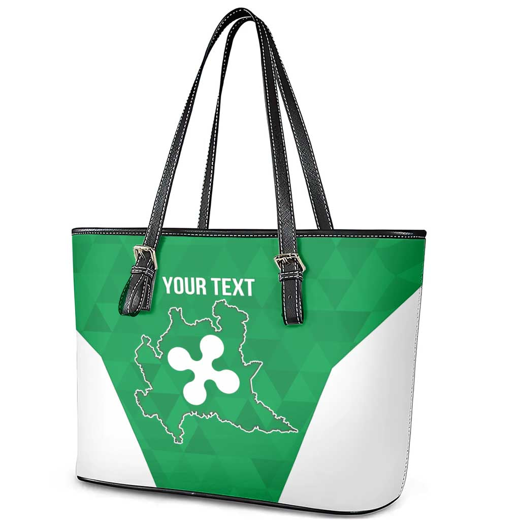 Personalized Italy Lombardy Leather Tote Bag Inspiration Flags Style