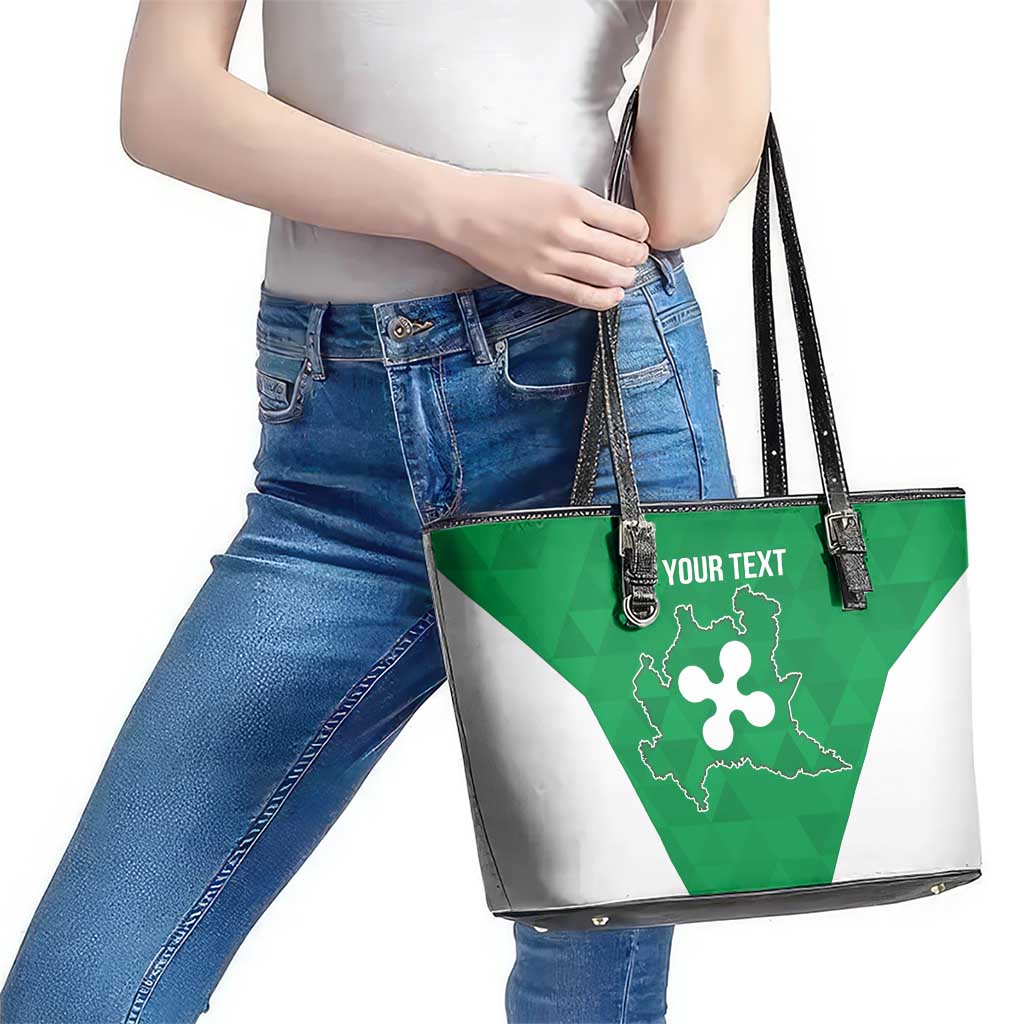 Personalized Italy Lombardy Leather Tote Bag Inspiration Flags Style