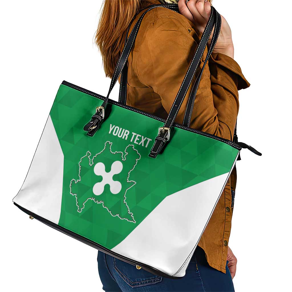 Personalized Italy Lombardy Leather Tote Bag Inspiration Flags Style