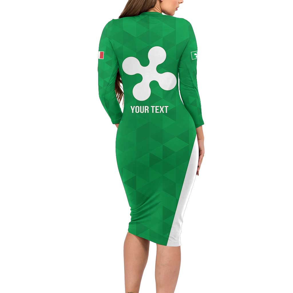 Personalized Italy Lombardy Long Sleeve Bodycon Dress Inspiration Flags Style