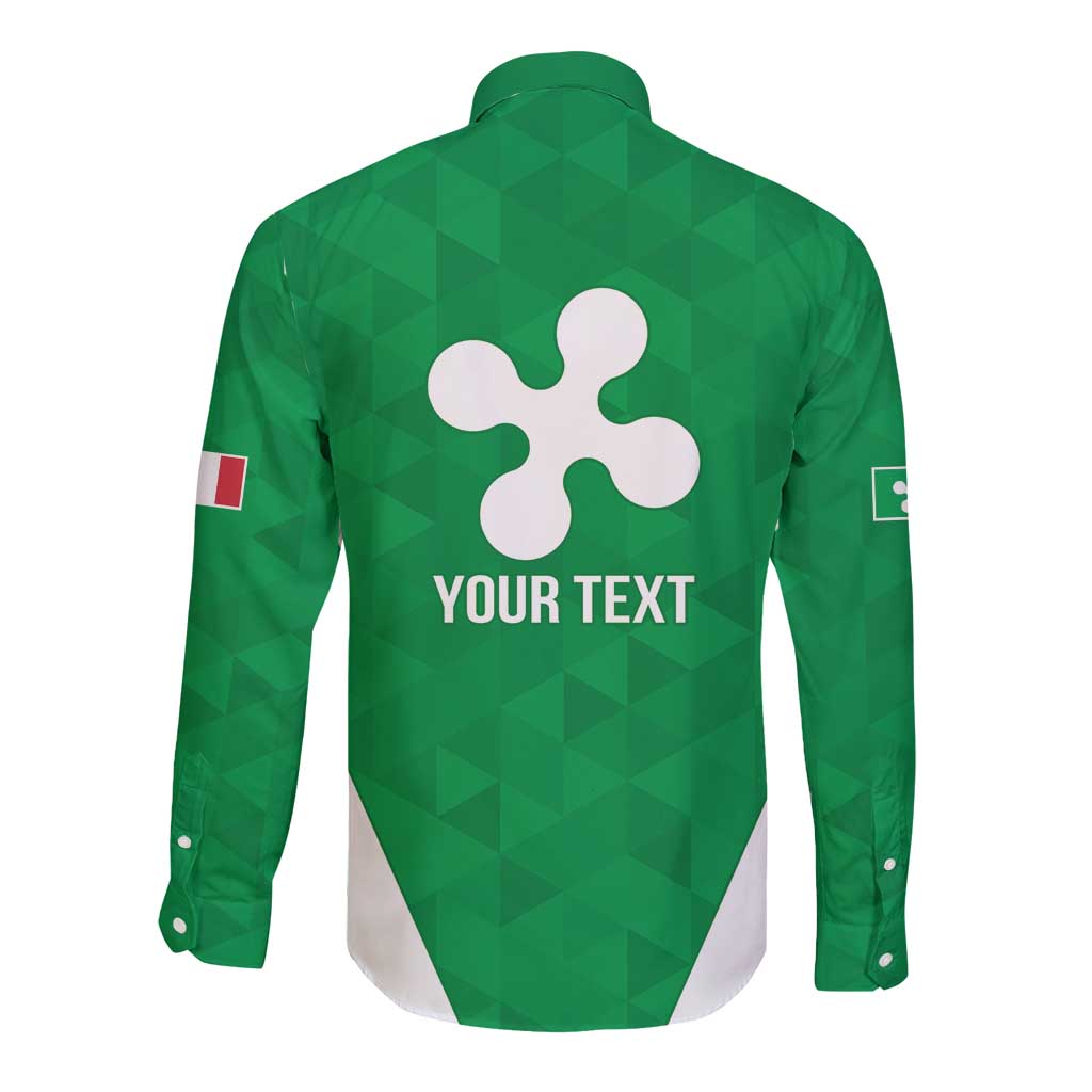 Personalized Italy Lombardy Long Sleeve Button Shirt Inspiration Flags Style