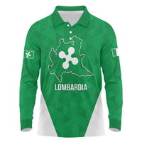 Personalized Italy Lombardy Long Sleeve Polo Shirt Inspiration Flags Style