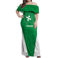Personalized Italy Lombardy Off Shoulder Maxi Dress Inspiration Flags Style