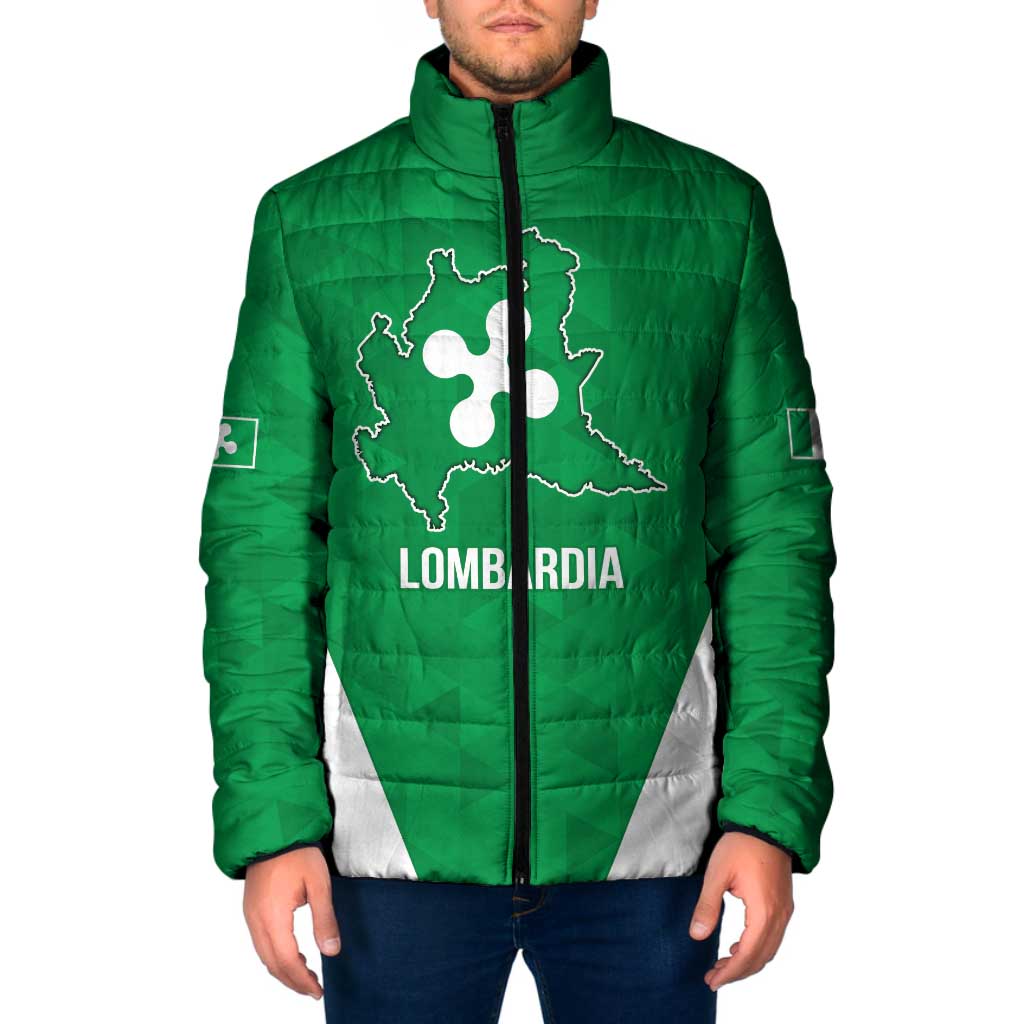 Personalized Italy Lombardy Padded Jacket Inspiration Flags Style - Wonder Print Shop