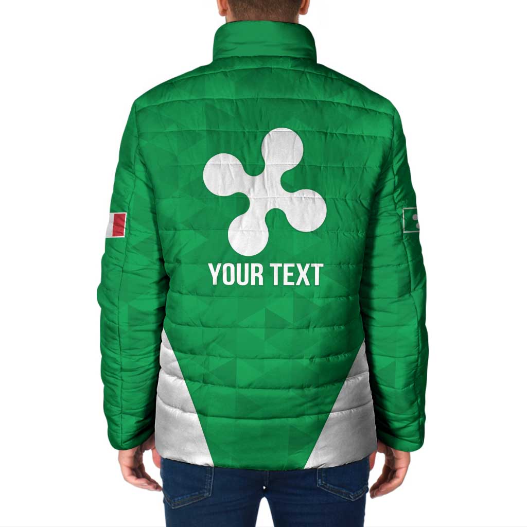 Personalized Italy Lombardy Padded Jacket Inspiration Flags Style - Wonder Print Shop