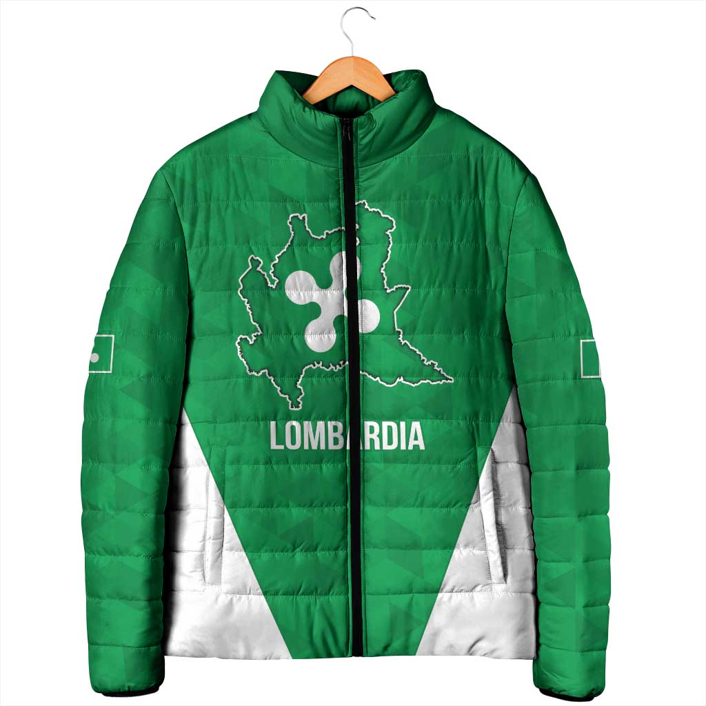 Personalized Italy Lombardy Padded Jacket Inspiration Flags Style - Wonder Print Shop